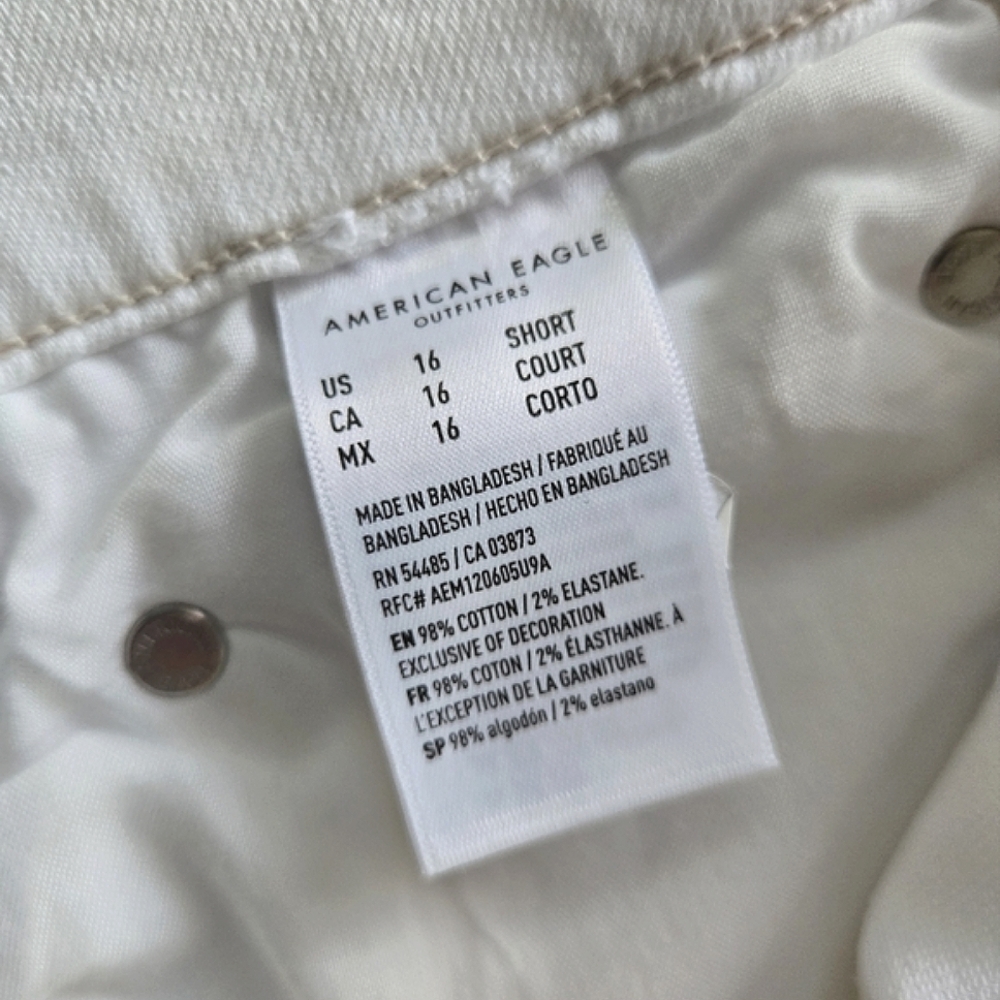 AEO 90's Skinny Jeans White Distressed with Stretch - Picture 13 of 16